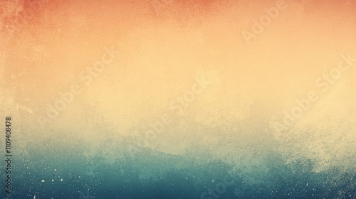 Soft gradient background blending warm orange and cool blue tones.