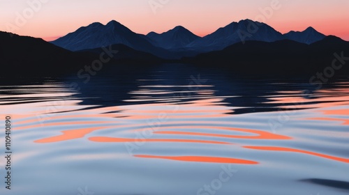 Wallpaper Mural Serene sunset over calm lake reflecting mountains. Torontodigital.ca