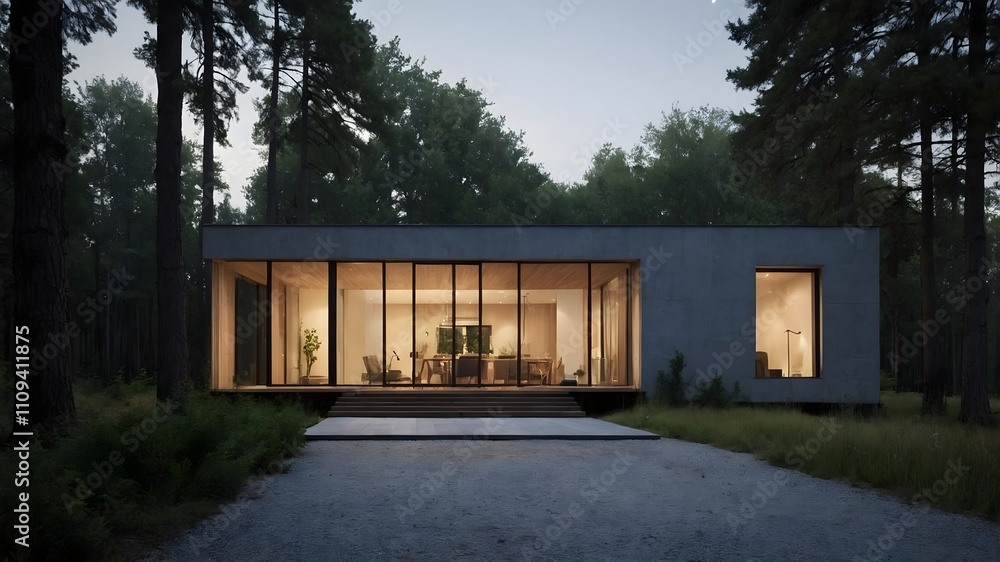 AI-generated Modern House with Scandinavian-Dutch country design, featuring natural materials and sleek architecture, set in diverse landscapes for high-quality, tranquil stock imagery AI-generated Modern House with Scandinavian-Dutch country design, featuring natural materials and sleek architecture, set in diverse landscapes for high-quality, tranquil stock imagery