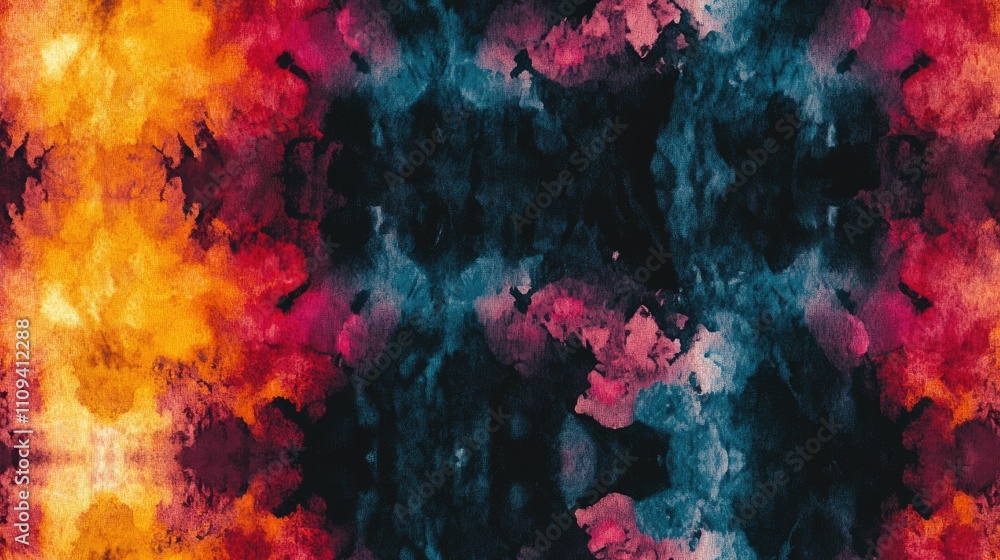 Seamless black tie dye pattern in watercolor style ideal for bohemian fashion and home decor applications Seamless black tie dye pattern in watercolor style ideal for bohemian fashion and home decor applications