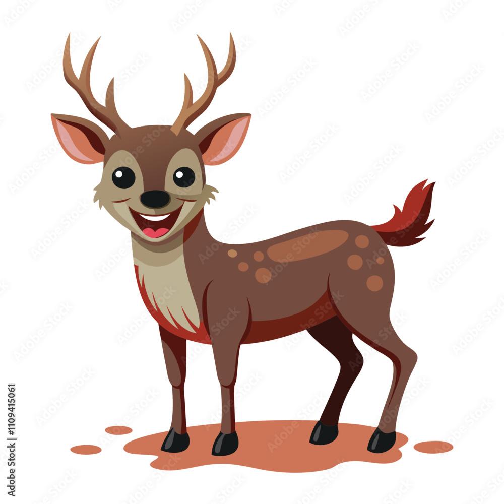 a dead deer with-smile on white background a dead deer with-smile on white background