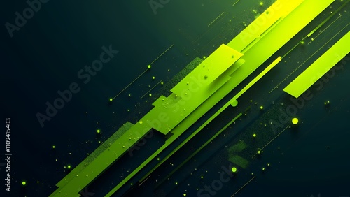 鮮やかなグリーンの幾何学模様