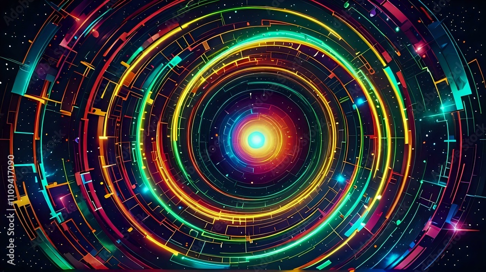 abstract background with circles of geometry. Ai abstract background with circles of geometry. Ai