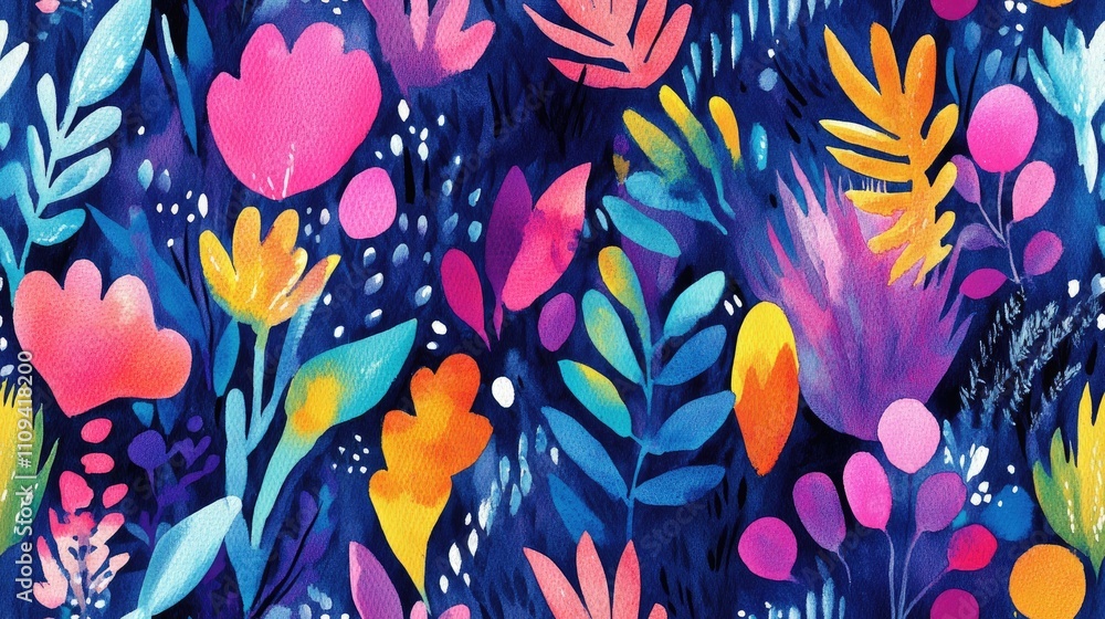 Hand painted watercolor seamless pattern featuring vibrant abstract designs ideal for textile prints and graphic design Hand painted watercolor seamless pattern featuring vibrant abstract designs ideal for textile prints and graphic design