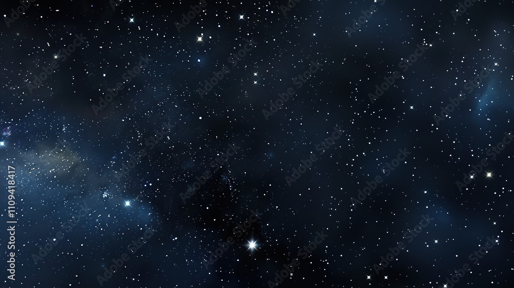 Panorama with many stars in sky Panorama with many stars in sky