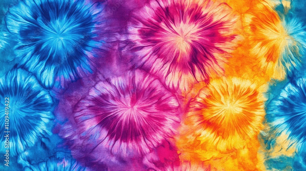 Obraz premium Colorful multicolor tie dye seamless pattern artistic liquid effect for fabric design and textile use