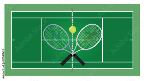 Tennis  tennis court. vector illustration