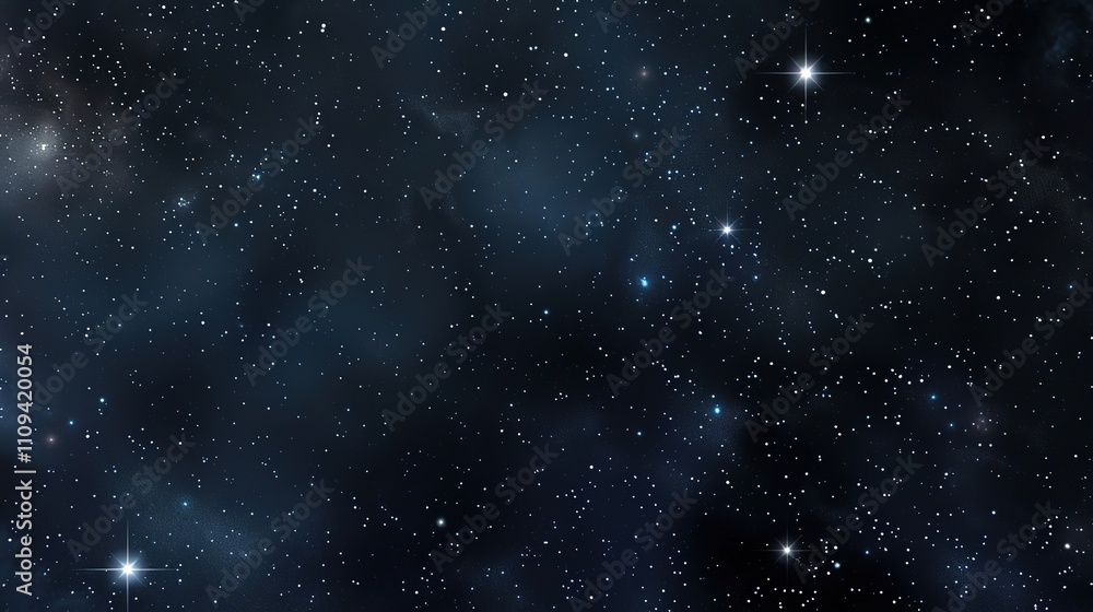 Fototapeta premium Panorama with many stars in sky