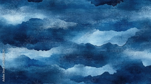 Seamless blue watercolor grunge pattern perfect for textile design and home decor