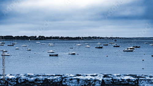 Port Navalo and morbihan gulf in french atlantic ocean