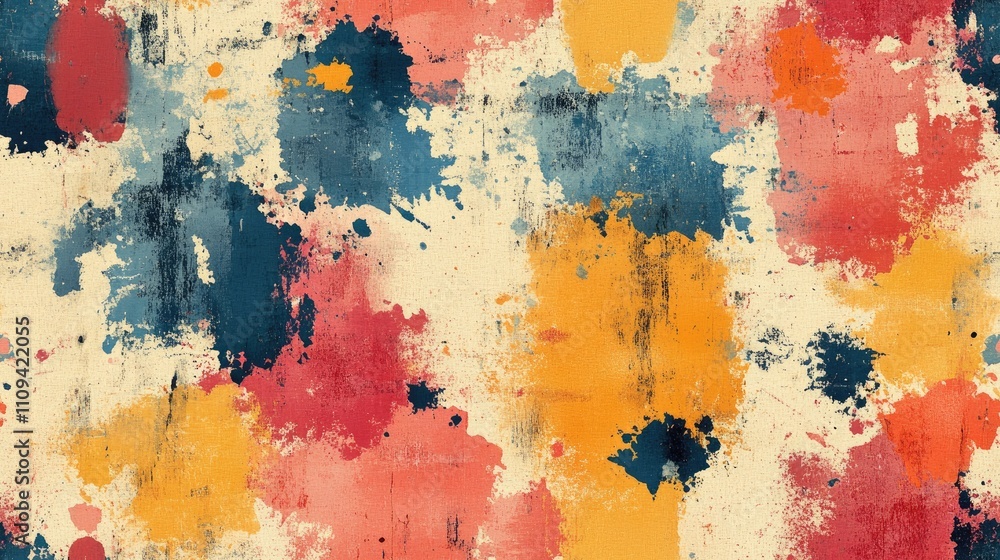Fototapeta premium Abstract watercolor seamless pattern featuring hand drawn scratched grunge texture ideal for unique design applications