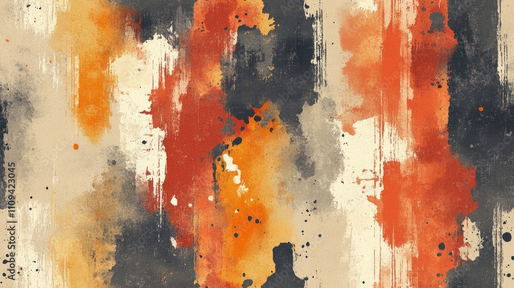 Seamless watercolor and oil grunge pattern featuring textured strokes of colored paint and blurred spots ideal for textile design and creative projects Seamless watercolor and oil grunge pattern featuring textured strokes of colored paint and blurred spots ideal for textile design and creative projects