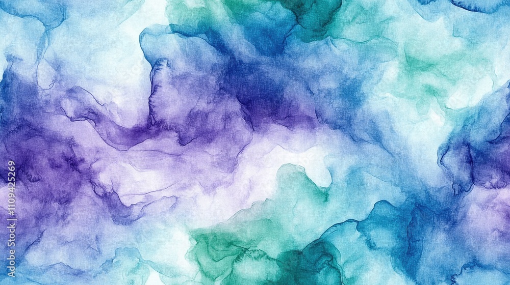 Seamless pattern of abstract blue green and purple watercolor blended softly against a square background versatile design for textiles and wallpaper Seamless pattern of abstract blue green and purple watercolor blended softly against a square background versatile design for textiles and wallpaper