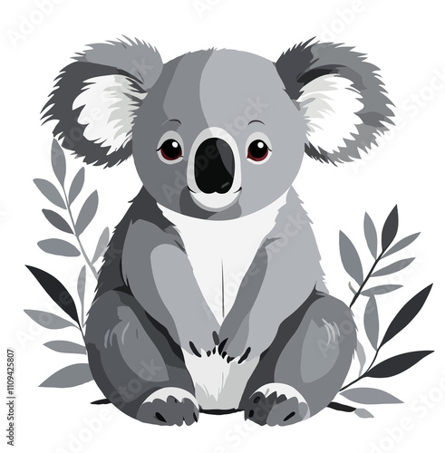 Koala Vector Graphic Art Portrait Animal Spirit Nature Wildife photo