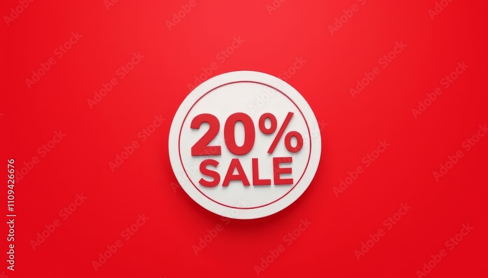 This eye-catching image features a red 20% off sale tag hanging from a white background. The bold red color and large font size make it a powerful visual for promoting discounts and sales. This eye-catching image features a red 20% off sale tag hanging from a white background. The bold red color and large font size make it a powerful visual for promoting discounts and sales.