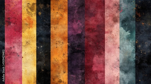 Seamless graphic background featuring vintage watercolor stains and dyed stripes on textured paper perfect for artistic designs