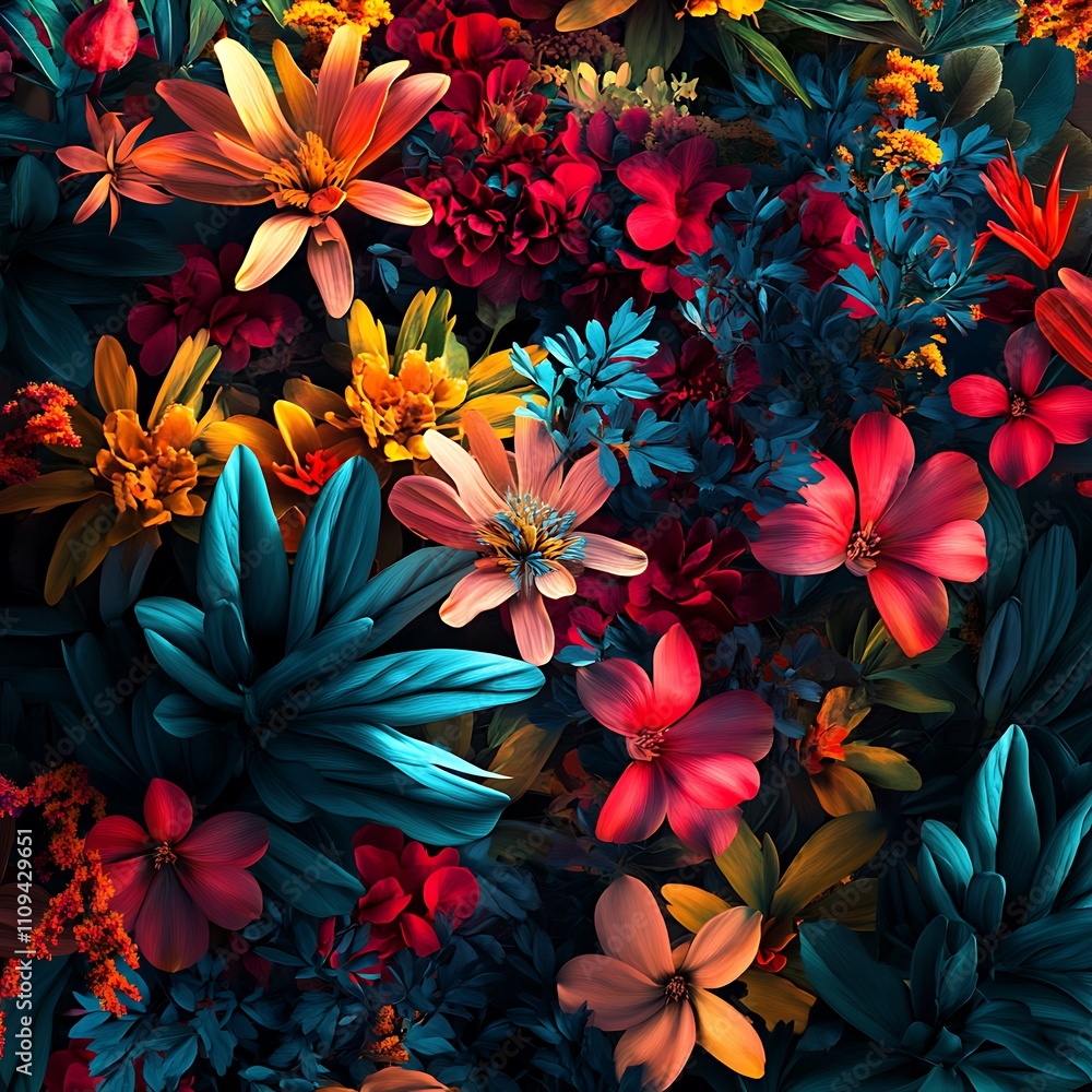 Vibrant floral backgrounds designed with artistic botanical inspirations image Vibrant floral backgrounds designed with artistic botanical inspirations image