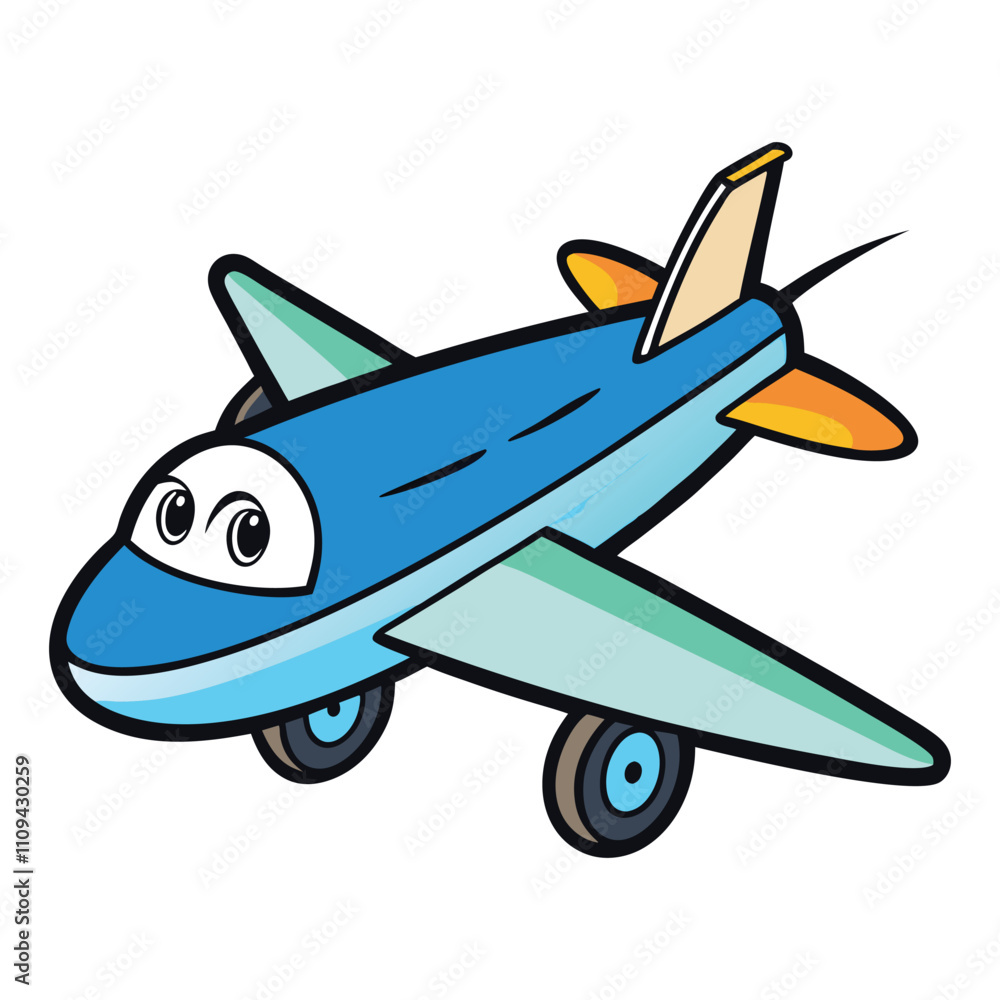 Naklejka premium vector a plane is flying on a white background