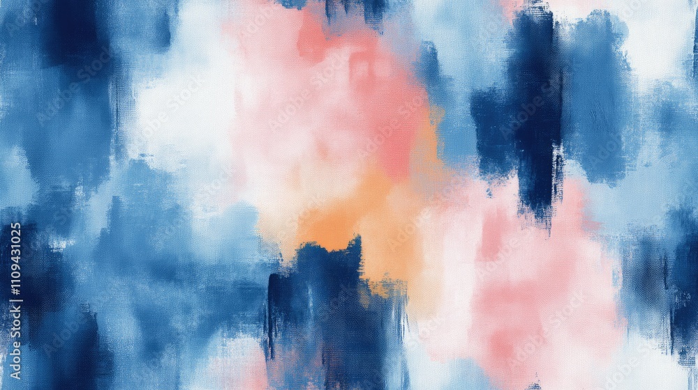 Obraz premium Seamless indigo dirt smudge pattern with hand painted acrylic design perfect for modern fabric and abstract decor