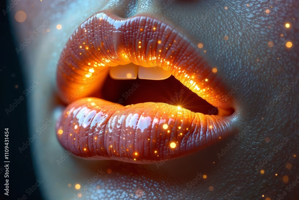 Obraz premium Golden Lvres with Abstract Energy Flow - AI Art