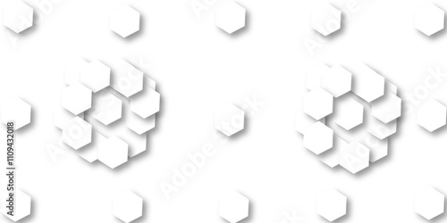 White hexagon 3D background texture. modern abstract polygonal pattern. 3d rendering illustration. Futuristic abstract banner. white and black lines 3d Hexagonal. honeycomb white Background.