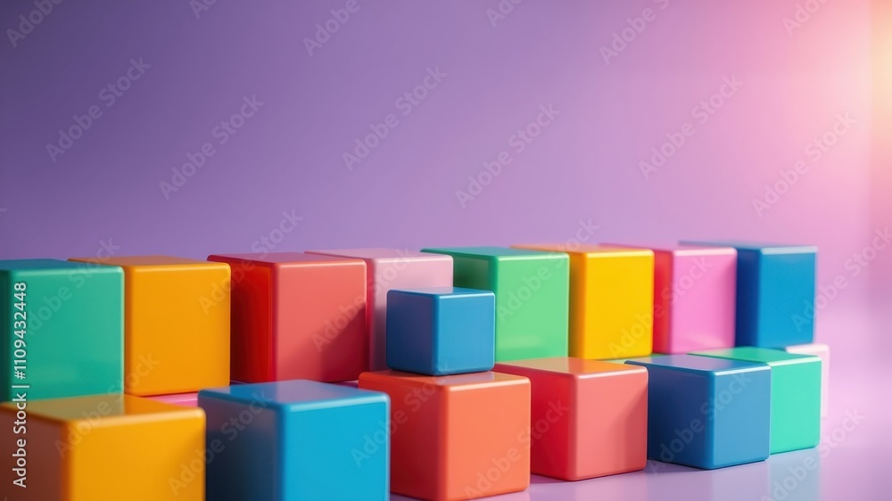 A vibrant arrangement of colorful blocks on a soft purple background, showcasing a playful yet modern aesthetic. A vibrant arrangement of colorful blocks on a soft purple background, showcasing a playful yet modern aesthetic.
