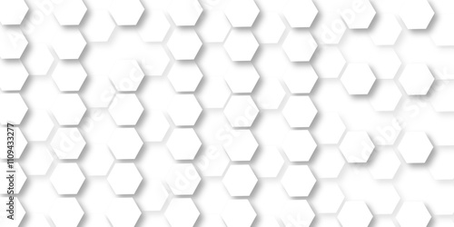 White hexagon 3D background texture. modern abstract polygonal pattern. 3d rendering illustration. Futuristic abstract banner. white and black lines 3d Hexagonal. honeycomb white Background.