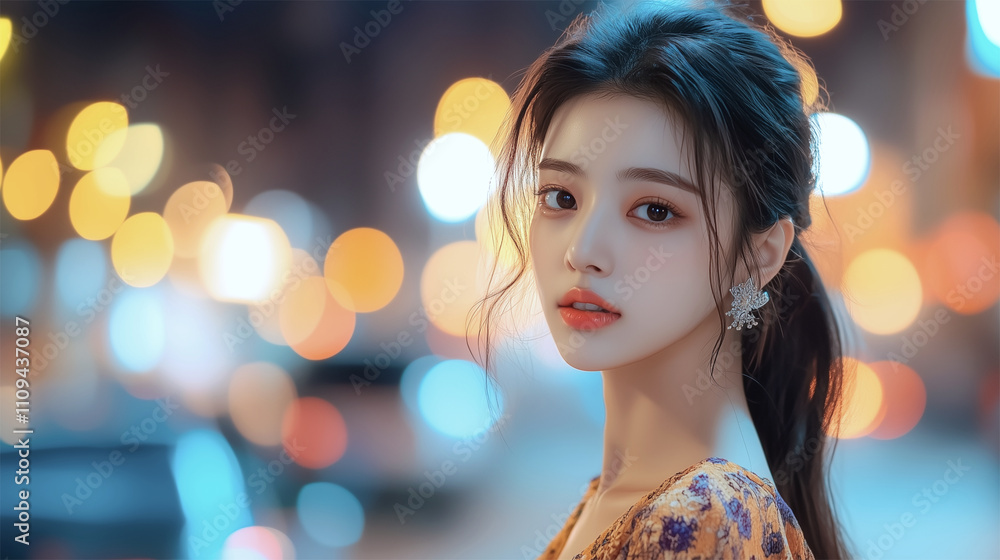 Boho-inspired evening portrait of Korean woman in Seoul, glowing streetlights style
Boho-inspired evening portrait of Korean woman in Seoul, glowing streetlights style