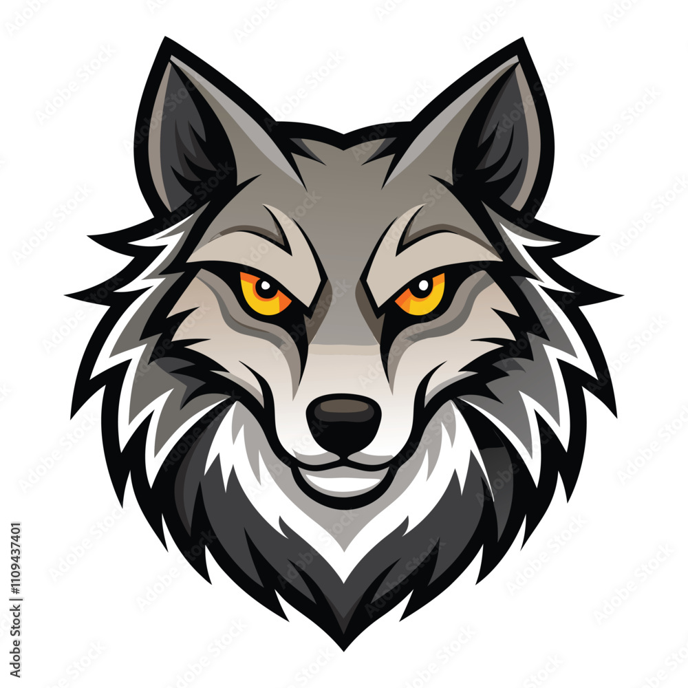 a wolf head on white background a wolf head on white background