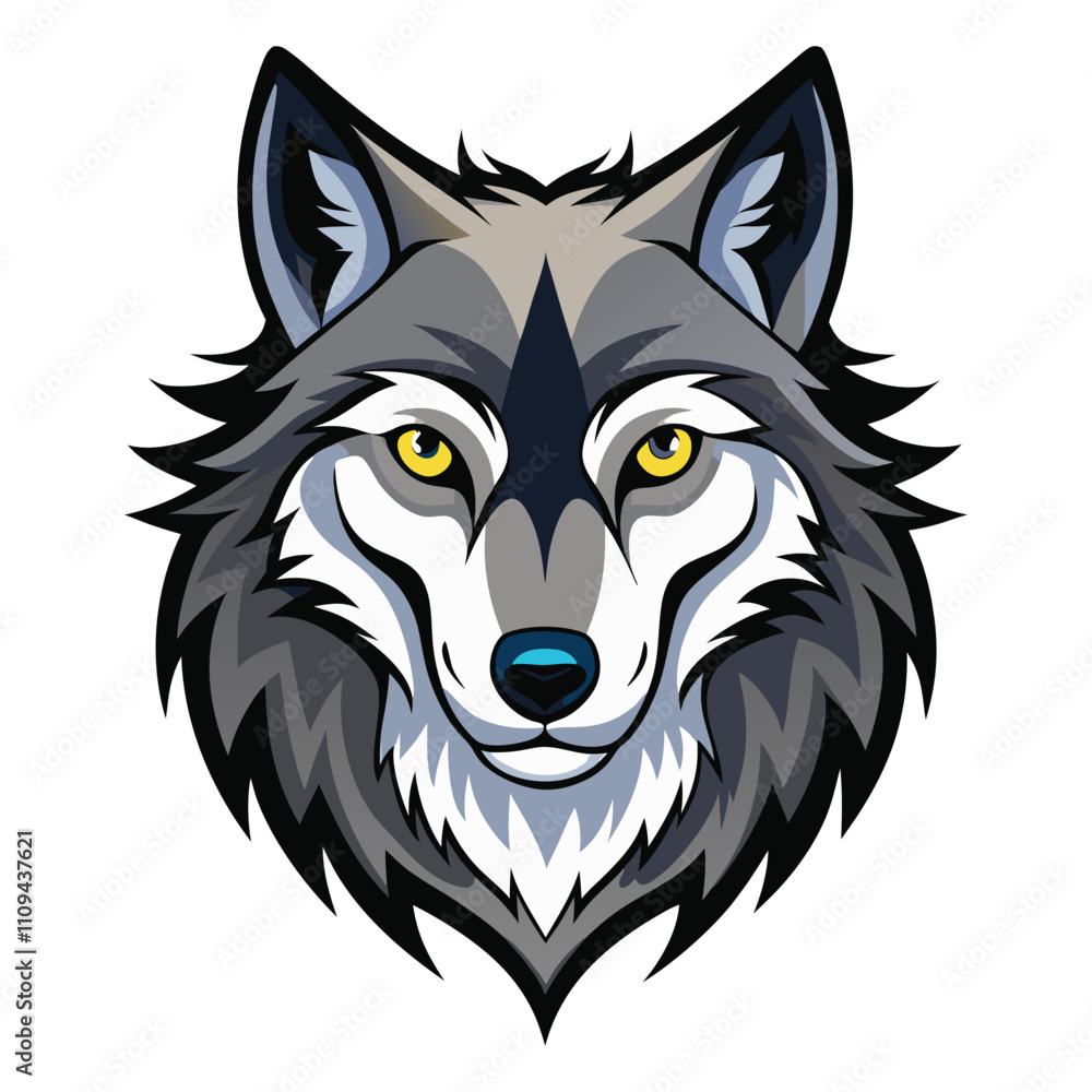 a wolf head on white background a wolf head on white background