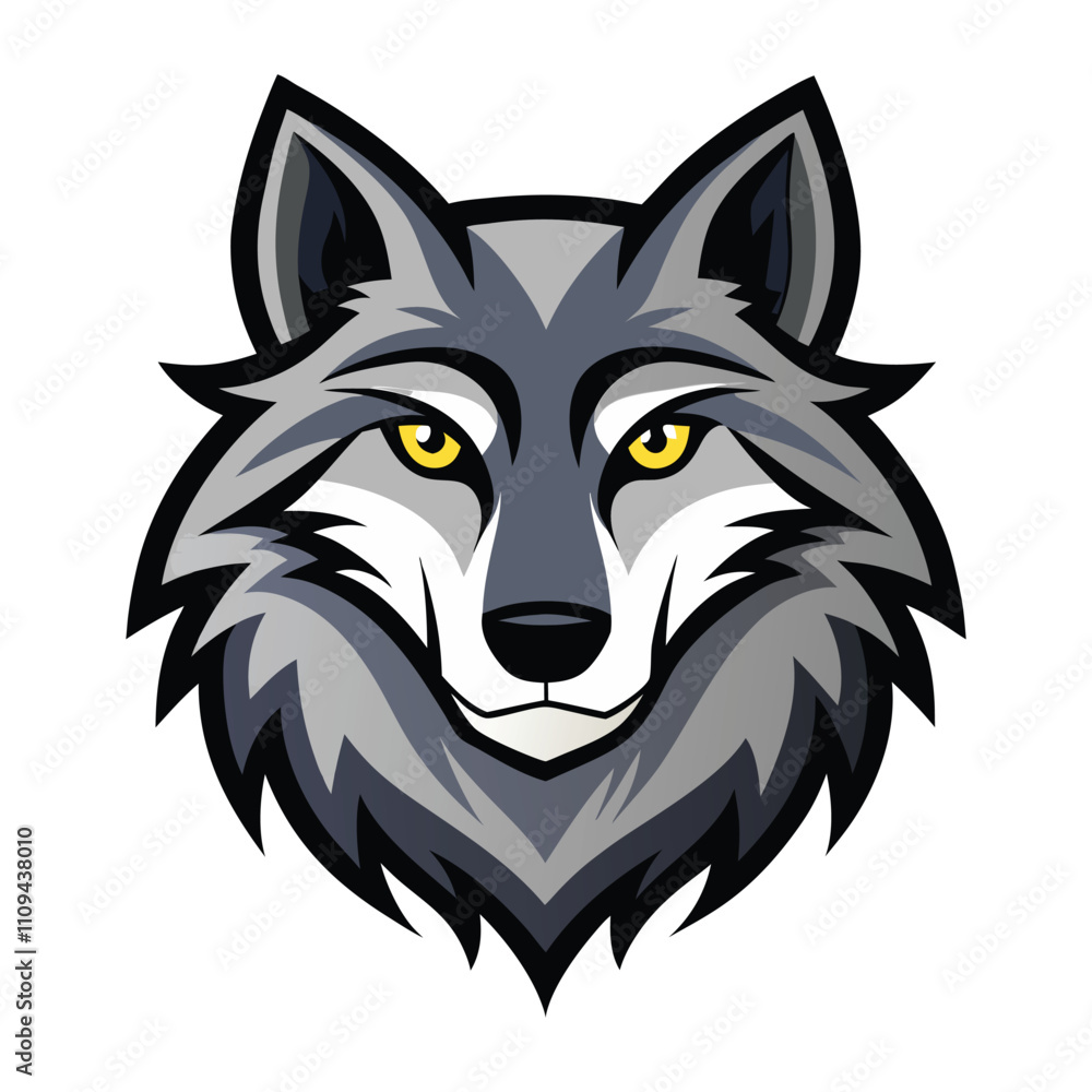 Obraz premium a wolf head on white background