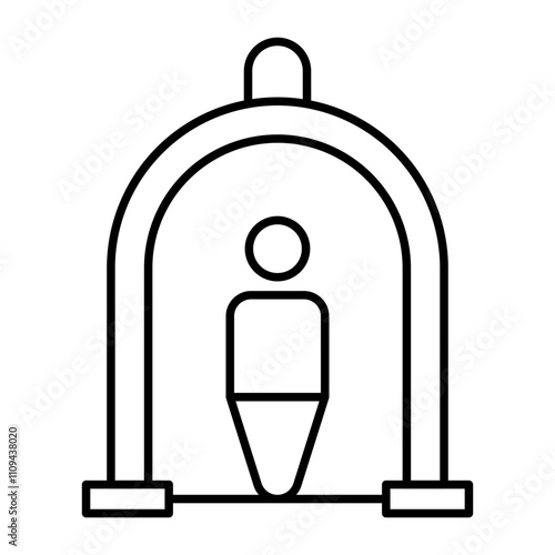 Security Checkpoint Vector Line Icon Design