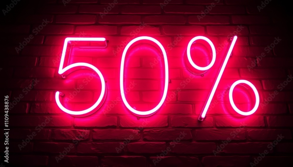This eye-catching image features a glowing pink neon sign displaying This eye-catching image features a glowing pink neon sign displaying