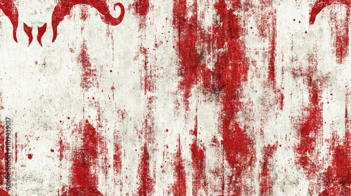 Red grunge Gemini logo pattern on a crisp white background ideal for fabric design or wallpaper