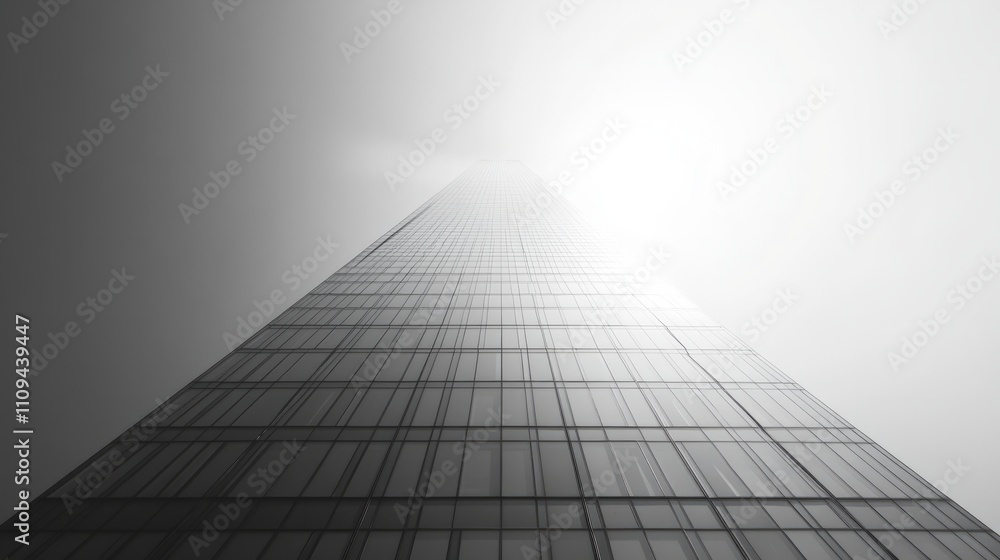 A minimalist glass tower, viewed from the ground, showing clean reflections of the sky
A minimalist glass tower, viewed from the ground, showing clean reflections of the sky