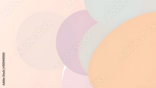 Wallpaper Mural Abstract overlapping shapes in soft pastel tones like peach, lavender, and mint green  Torontodigital.ca