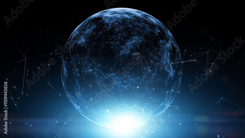 Shining digital technology sphere illustration.	
