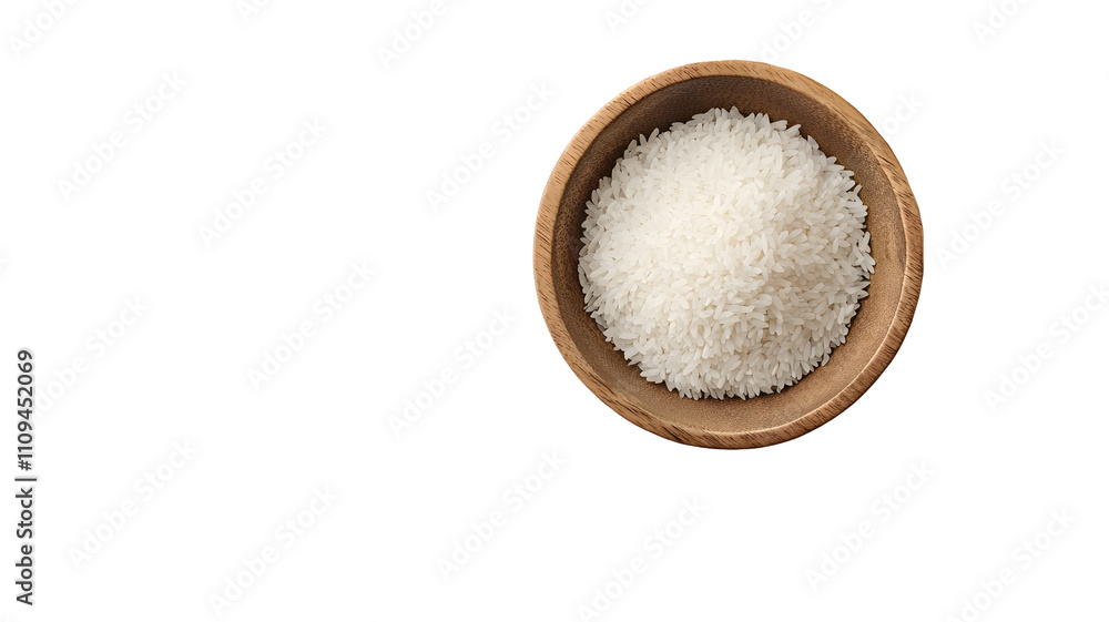 Bowl of uncooked white rice on a wooden surface. Bowl of uncooked white rice on a wooden surface.
