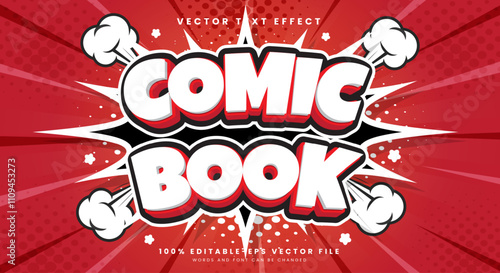 Comic Book Cartoon style 3d editable text effect Template