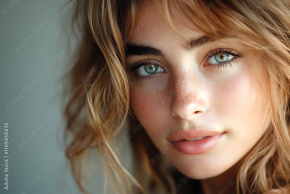 Alluring Freckled Face Romantic Hair Style Alluring Freckled Face Romantic Hair Style