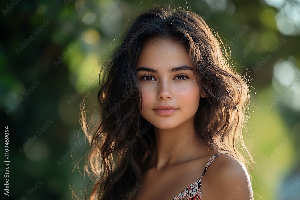 Alluring Young Asian Brunette with Smooth Skin Glow