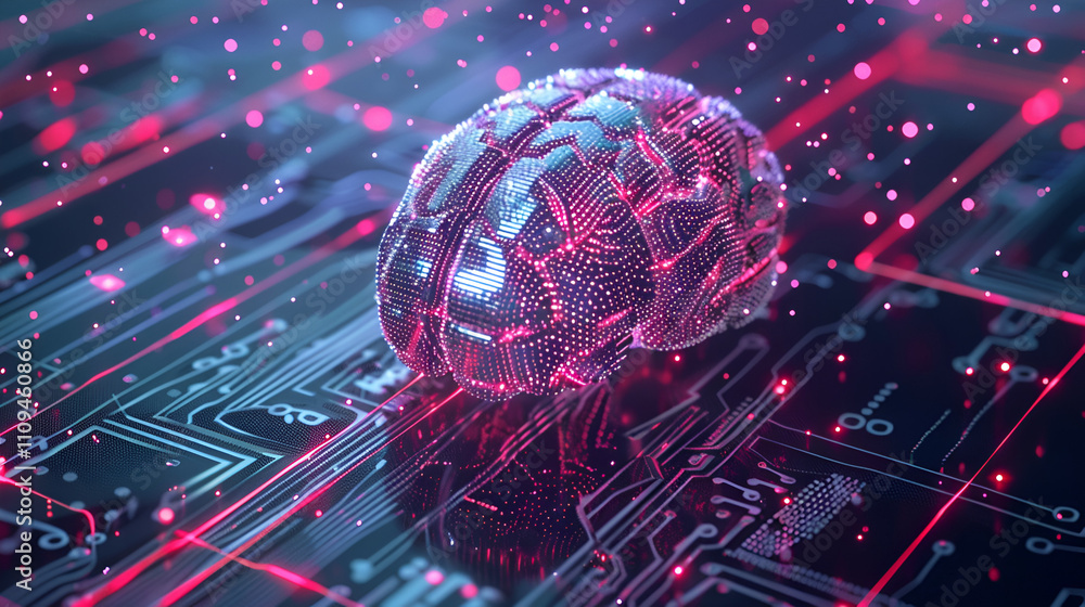 Fototapeta premium Linking the brain to technology