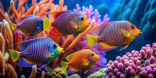 Vibrant Coral Reef with Colorful Tropical Fish