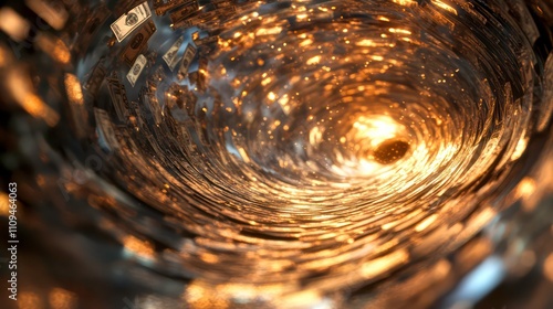Wallpaper Mural Abstract vortex of swirling money and light. Torontodigital.ca