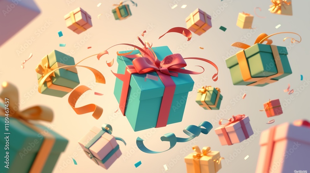Playful Gift Boxes Ribbon Bows Playful Gift Boxes Ribbon Bows