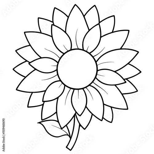 sunflower line art, sunflower line drawing, floral line drawing, sunflower outline, Minimalist Sunflower Line Drawing, Sunflower Line Art Design, Sunflower Vector Art