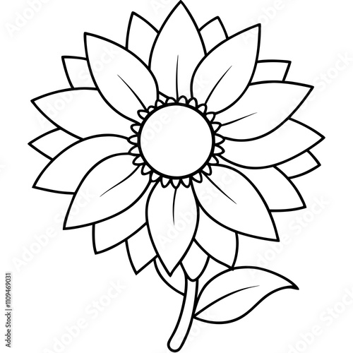 sunflower line art, sunflower line drawing, floral line drawing, sunflower outline, Minimalist Sunflower Line Drawing, Sunflower Line Art Design, Sunflower Vector Art