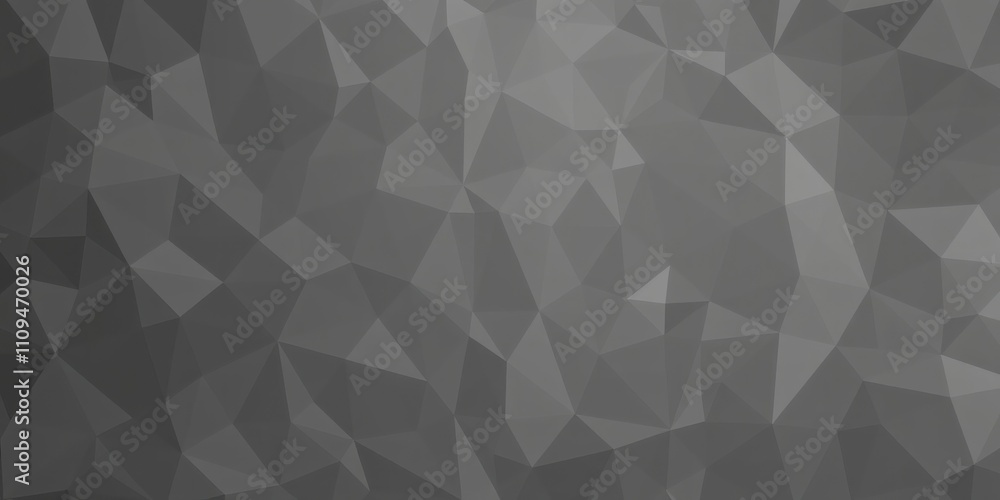 Fototapeta premium Abstract Gray Polygonal Texture with Low Light and Geometric Shapes
