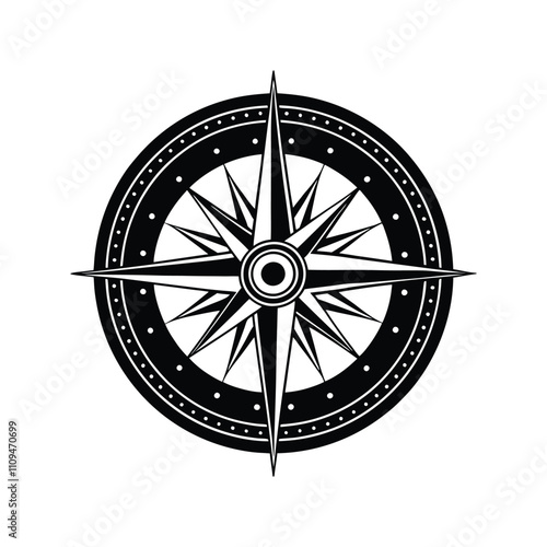 Flat Compass Icon - Modern Vector Illustration for Direction and Travel Graphics
