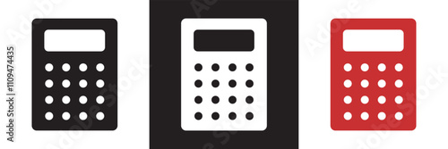 Calculator icon set. Accounting icon. isolated on white and black background. Vector illustration. EPS 10